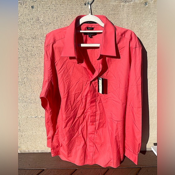 Marquis | Shirts | Marquis Signature Mens Slim Fit Dress Coral Shirt ...